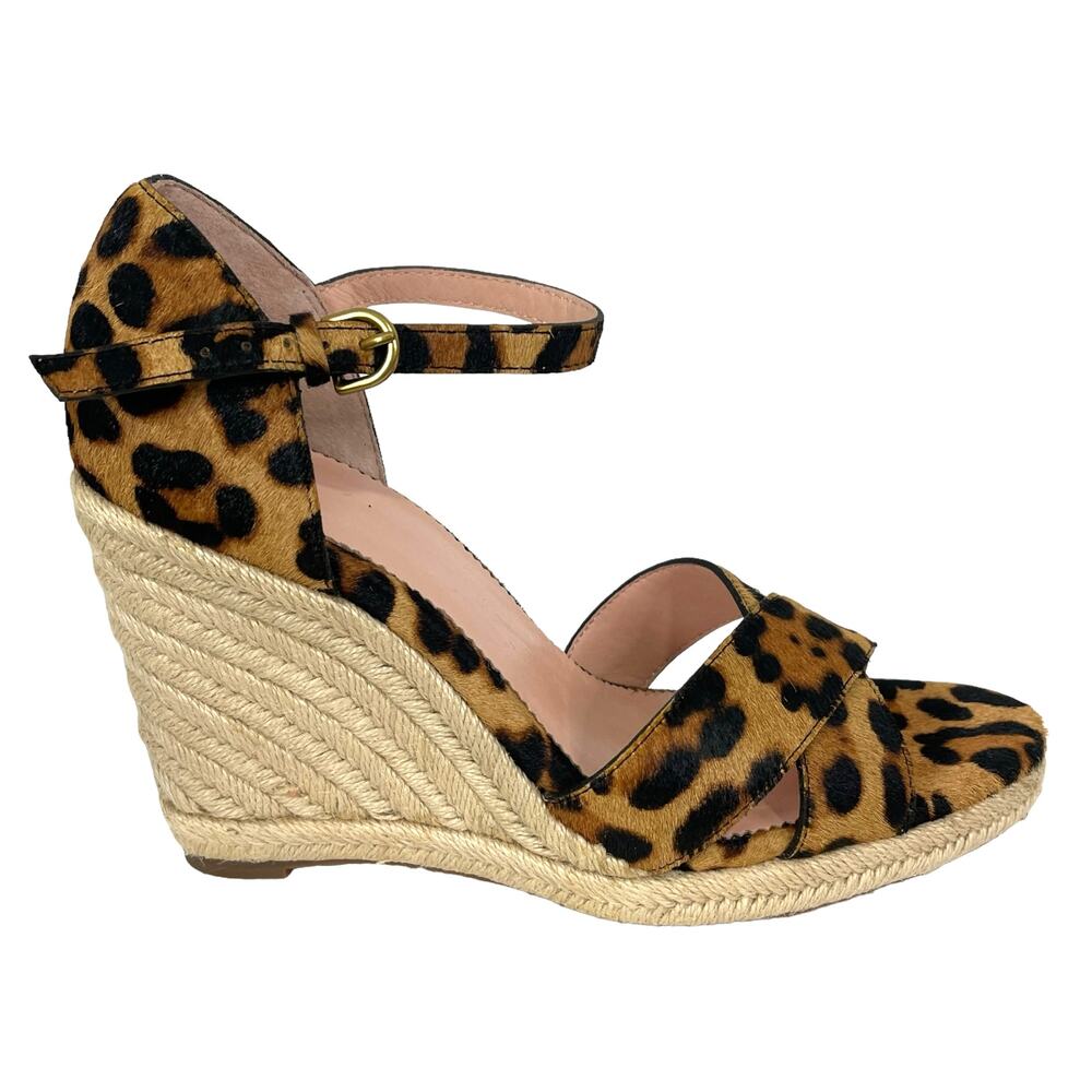 J. Crew Leopard Wedge Sandal 8.5 NEW